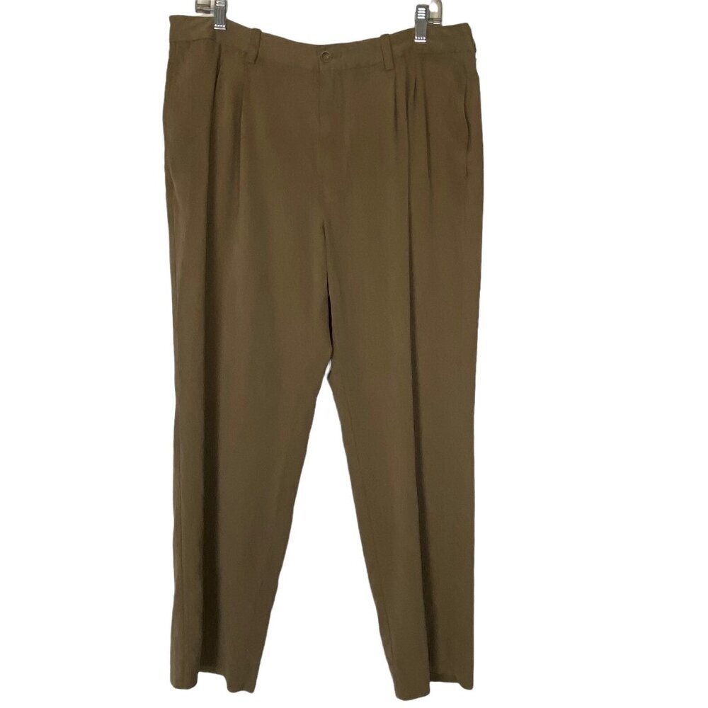 TOMMY BAHAMA Men Silk Rayon‎ Blend Pants Trousers Sz 36x30 Tan Classic 60-2